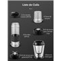 HOUSANT Blender Smoothie 3 en 1, Mini Blender Mixeur avec 280ml Moulin à café et 2 * 570ml Bouteille de smoothie portable, 29000