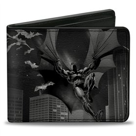 Buckle-Down - Portefeuille à Deux Volets - Portefeuille en PU à Boucle - Batman Beauty of Flight Action Pose/Chauve-Souris/Skyli