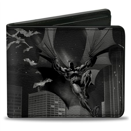 Buckle-Down - Portefeuille à Deux Volets - Portefeuille en PU à Boucle - Batman Beauty of Flight Action Pose/Chauve-Souris/Skyli