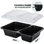 Igluu Meal Prep - [Lot de 10 Boîtes alimentaires à 2 compartiments pour préparation des repas - Réutilisables, sans BPA - Compat