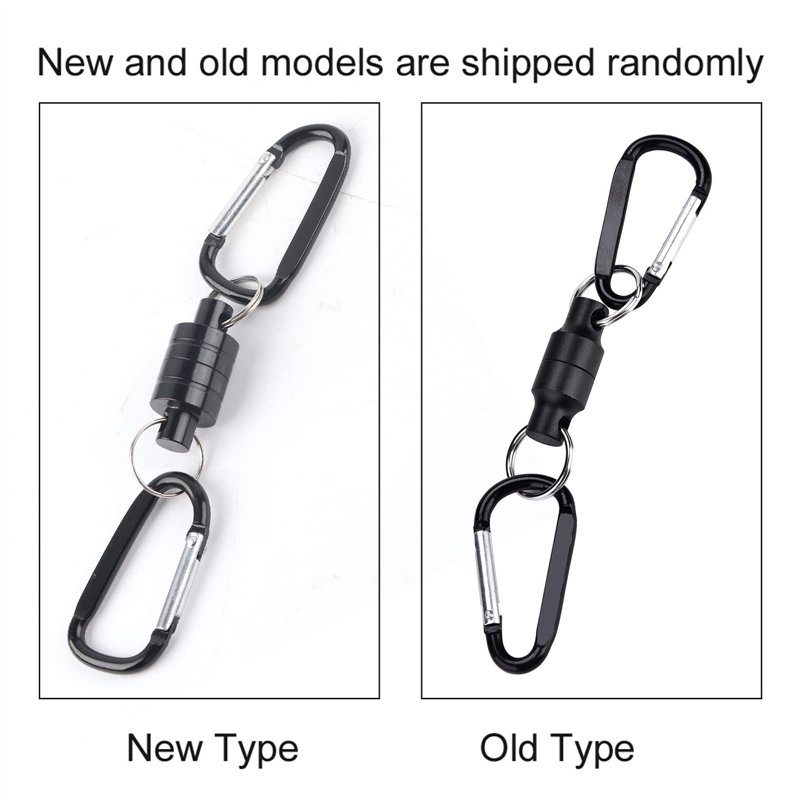 Image secondaire de Alomejor Boucle Magnétique de Filet Epuisette de Pêche Mousqueton Magnétique en Alliage d'Aluminium pour la Pêche(Double-Noir)