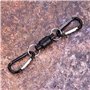 Alomejor Boucle Magnétique de Filet Epuisette de Pêche Mousqueton Magnétique en Alliage d'Aluminium pour la Pêche(Double-Noir)