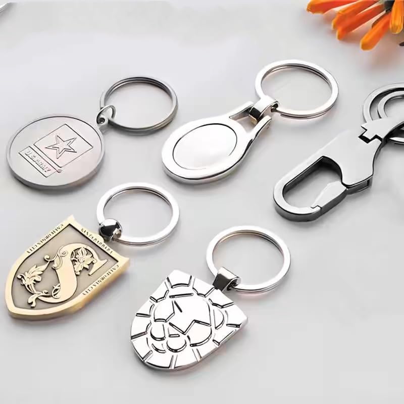 Image secondaire de Lot de 50 anneaux ronds plats en métal pour clés de voiture ou de maison - Argenté - 30 mm