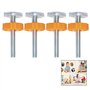 iwobi 4 Pièces Filetées de Broche Tiges Pression Barriere