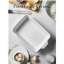 DOWAN Casserole, 9x13 plat de cuisson en céramique, grand plat à lasagne profond pour le four, 4.2 quarts plat de cuisson avec p