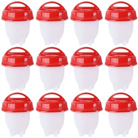 12 pièces chaudière à oeufs chaudière à oeufs ensemble de chaudière à oeufs en silicone sans coquille coquetier oeuf à la coque
