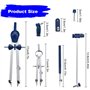 OTTYMO Kit de Compas Metal Boussole Dessin+Convertisseur Compas de Menuisier+Mine Compas de Dessin Détachable Compas Architecte 