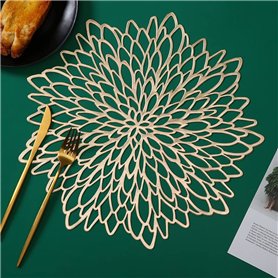 SNAGAROG 4 PCS Napperon de Table Decoratif en PVC 38x38cm Set de Table Antidérapant Bateausous Plat de Table Decoratif Dessous A