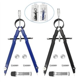 PERFETSELL 2 pièces ensemble de boussoles métal noir bleu boussole à réglage rapide boussole scolaire avec broche d'entraînement