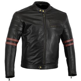 Bikers Gear UK veste de Moto couleur Black & Oxblood en cuir travaille Blouson modèle Café Racer Hybrid avec Protection approuvé