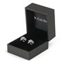 B.Catcher Femme Boucles d'oreilles en argent, Zirconium cubique, La fête des mères, Gemini clous d’oreilles, Diamantées, Parfait