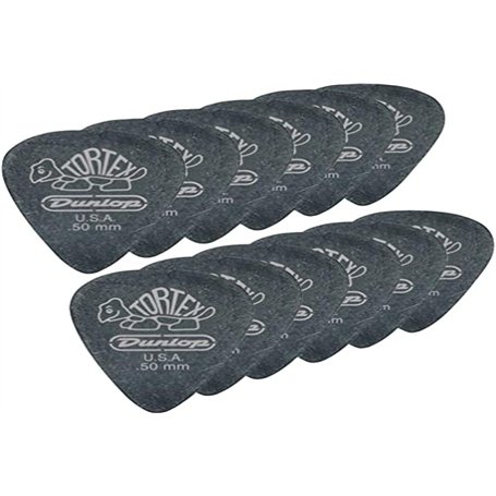 Dunlop médiators Pitch Black Standard Tortex 073 (12 pièces)