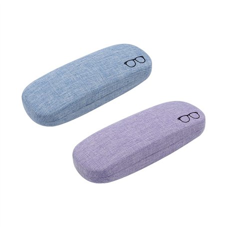 Sixfolo 2 Pièces Étuis à Lunettes Toile de Lin Etui Lunettes Rigide pour Femme Homme Enfant Aîné Lunettes Boîte de Protection