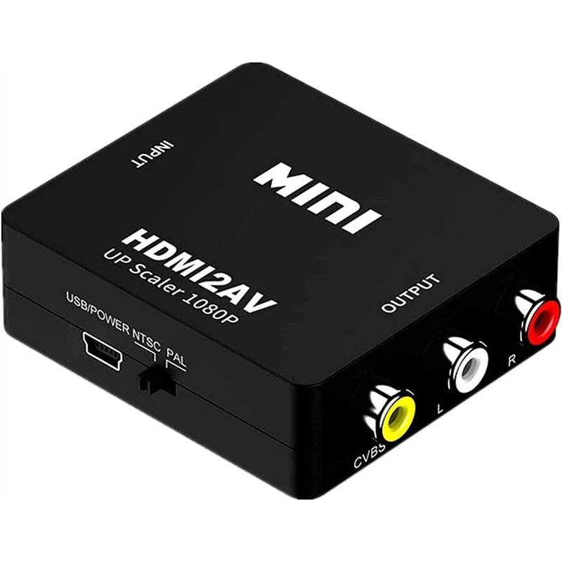 SZJUNXIAO Convertisseur HDMI vers AV, 1080P | 3RCA Convertisseur Vidéo/Audio Composite Prenant en Charge PAL/NTSC avec Câble d'a