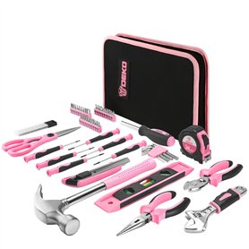 DEKO Kit d'outils ménagers rose 71 pièces