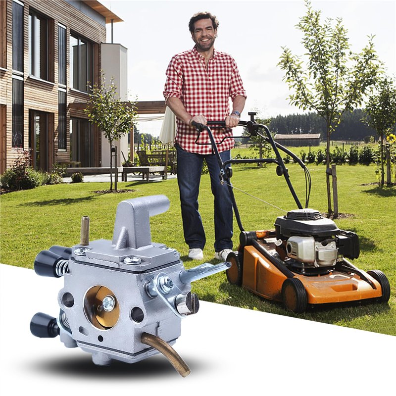 Image secondaire de Kit de Carburateur pour Stihl FS120 FS200 FS250 FS300 FS120R Débroussailleuse, ADEFOL Carburateur + Filtre à Carburant + Tuyau d