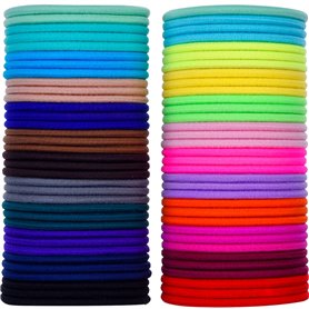 69 Pièces 3mm Multicolor Élastiques Bande de Cheveux Aucun Métal Élastiques Doux