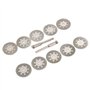 Blulu Lot de 12 mini-disques à tronçonner perforés 22 mm, diamant, disques à découper, tiges Ann Arbor