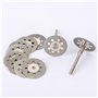 Blulu Lot de 12 mini-disques à tronçonner perforés 22 mm, diamant, disques à découper, tiges Ann Arbor