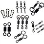 150pcs/boîte émerillons pivotants noirs mats pour la pêche de la carpe attaches rapides avec boîte de matériel pour la pêche de 