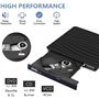 Lecteur CD DVD Externe USB 3.0, Graveur CD DVD Externe CD/DVD /-RW/ROM Transmission à Grande Windows 10/8 / 7 / XP/Vista/Linux/M
