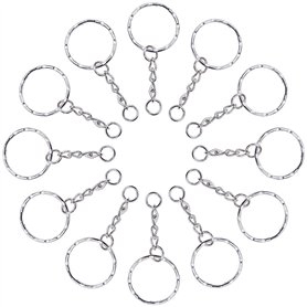 Lictin 60 PCS Porte-clés de 25 mm avec Chaîne
