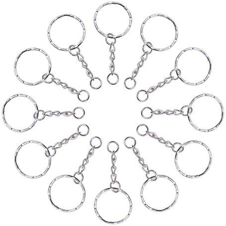 Lictin 60 PCS Porte-clés de 25 mm avec Chaîne