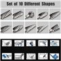 Jeu de Fraises en Carbure de Tungstène pour Dremel, 10 Pièces Fraises Rotatives à Double Coupe avec Tige de 1/8" pour Sculpture 