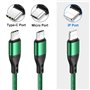 3 en 1 Multi Chargeur USB Câble en Nylon Tressé avec Micro USB Type C Lightning Connecteurs pour iPhone