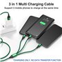 RAVIAD Câble Multi USB, 3 en 1 Multi Chargeur USB Câble en Nylon Tressé avec Micro USB Type C Lightning Connecteurs pour iPhone,