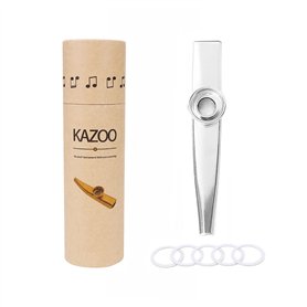 Alnicov Kazoo en alliage d'aluminium avec 5 diaphragmes de flûte kazoo et une belle boîte pour instruments de musique