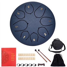 Tambour à langue d'acier Handpan 6 Pouces Steel Tongue Drums à 8 Tons avec Baguettes
