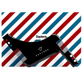 Peigne Pochoir Barbe Homme par Sapiens - Accessoire de Rasage et d’Entretien de Contour de Barbe + Guide d'Utilisation Imprimé +