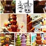 Fontaine à Chocolat en Acier Inoxydable, Fontaine à Chocolat Chaud et Liquide à 4 Étages pour Brunch, Fêtes, Noël, l'anniversair
