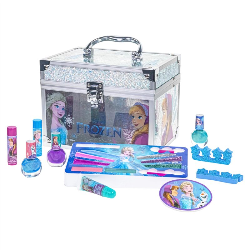 Disney Frozen - Townley Girl Train Case Cosmetic kit Maquillage, avec Gloss, Ombre à paupières, Brosse, Vernis et Plus! À partir