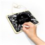 aupawdy 4 PCS Mini Petite Ardoise Craie Noir Double Face Rectangulaires Ardoise Restaurant plan de table Mariage Ardoise Blanche