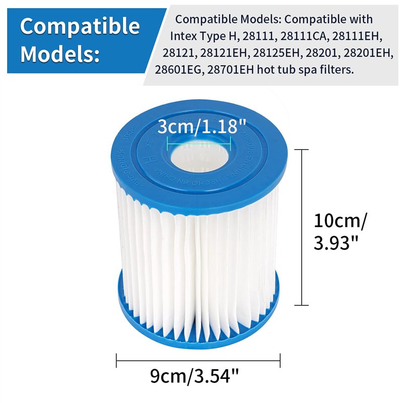Image secondaire de YanBan Lot de 2 Cartouches filtrantes de Rechange compatibles avec Intex 28601/28602 Les Pompes de Filtration, pour Intex Type H