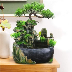 Kaibrite Fontaine d'intérieur en résine avec cascade de méditation zen pour la maison