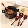 Lot de 3 Louches à Soupe en Bois Naturel - Cuillère Japonaise à Long Manche - Ustensile de Cuisine