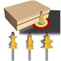 APLUS Lot de 3 Fraises à Défoncer pour Moulures Architecturales 8 mm, Mèche de Routeur pour le Travail du Bois
