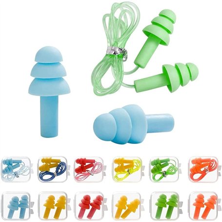 12 Paires Bouchons d'oreille en Silicone