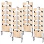 Einfeben Lot de 4 planches à saumon flammé avec supports inclinables en acier inoxydable pour braseros