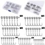 UNOLIGA 49pcs Têtes Plombées Crochets Kit de Hameçons de Pêche, Brochet pour Leurre Souple Pêche en Mer (1/2/3.5/5/7/10/14 g)
