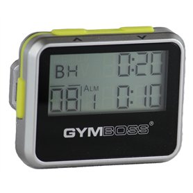 Gymboss Minuteur d’intervalle et chronomètre – Coque Brillant Argente/Jaune