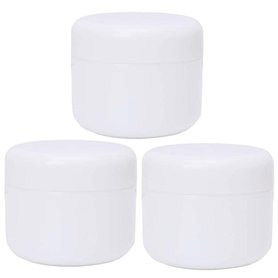 3 pièces 250 ML / 8 oz Pot cosmétique en Plastique Blanc Rechargeable Bouteille de crème Vide Pots déchantillon conteneur de Sto