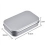 MUCHENG Lot de 3 Boîtes Rectangulaires Vides en Métal Argenté à charnière Mini Boîte Portable Petit Kit de Rangement Boîte