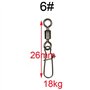 DCQQ 100 pièces Pivot de Pêche en Acier Inoxydable Emerillons Connecteur avec Double Snap Lock Ligne De Pêche Connecteur Émerill