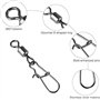 DCQQ 100 pièces Pivot de Pêche en Acier Inoxydable Emerillons Connecteur avec Double Snap Lock Ligne De Pêche Connecteur Émerill