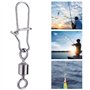 DCQQ 100 pièces Pivot de Pêche en Acier Inoxydable Emerillons Connecteur avec Double Snap Lock Ligne De Pêche Connecteur Émerill