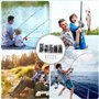 DCQQ 100 pièces Pivot de Pêche en Acier Inoxydable Emerillons Connecteur avec Double Snap Lock Ligne De Pêche Connecteur Émerill